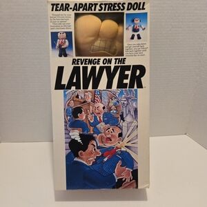 Vintage Revenge On The Lawyer 1989 Tear Apart Stress Doll Plush In Box